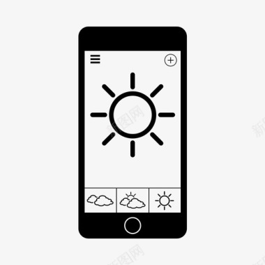 应用程序的智能手机移动天气应用程序智能手机图标图标