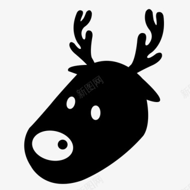梅花免抠图片梅花鹿动物圣诞节图标图标