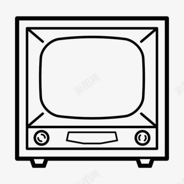 底纹复古电视复古电视电视机图标图标