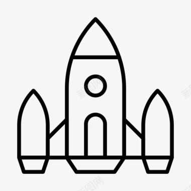 太空船火箭口袋促销图标图标