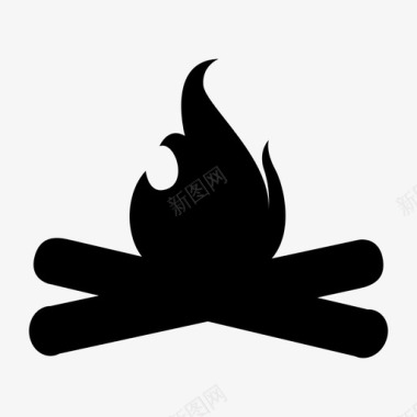 营火篝火火焰图标图标