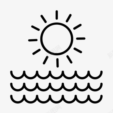 海滩度假暑假阳光图标图标