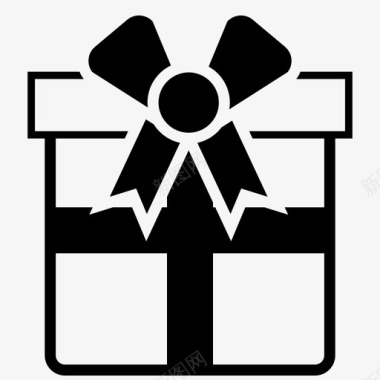 礼物包装飘带礼品盒生日圣诞礼物图标图标
