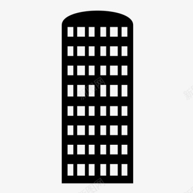 高层公寓楼城市图标图标