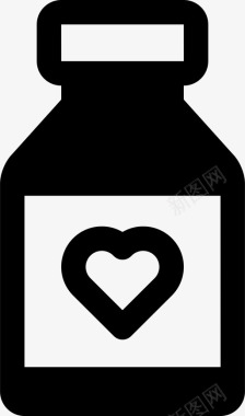 心脏药瓶子有氧运动图标图标