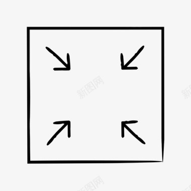 最小化最小化箭头手绘箭头图标图标