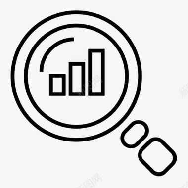 创意图表信息放大镜金融图表图标图标