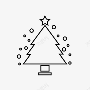 圣诞树雪圣诞节图标图标