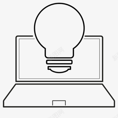 灯泡电脑创意桌面图标图标