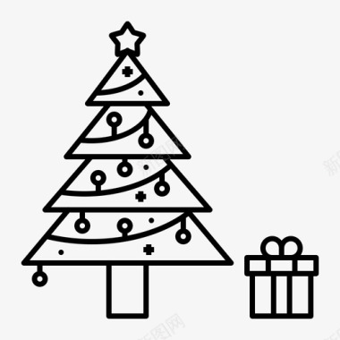 飘浮装饰圣诞树装饰松树图标图标