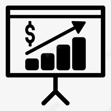 柱状图收益推销牌图标图标