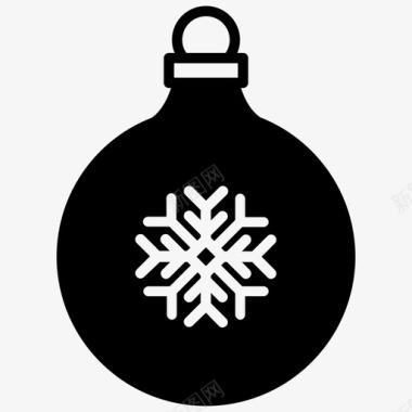 冬天圣诞球装饰雪花图标图标