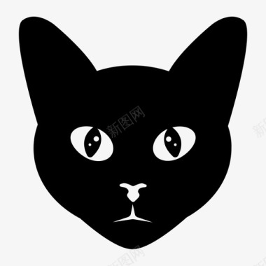 黑猴子猫黑猫猫脸图标图标