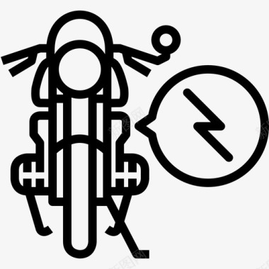 闪光摩托车电池蓄电池充电图标图标