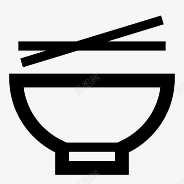 碗和筷子中国食物碗图标图标