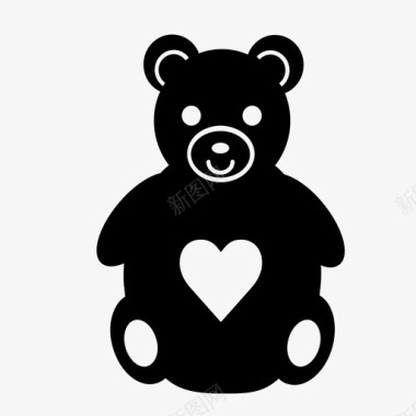 泰迪熊拥抱爱图标图标