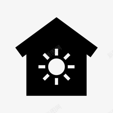 太阳能家庭亮度房子图标图标