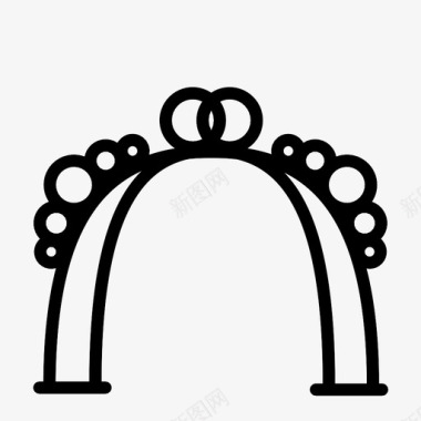 结婚拱门婚礼拱门庆典图标图标