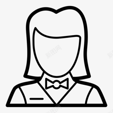 红衣女性服务员头像女性图标图标