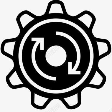 向左旋转齿轮旋转顺时针齿轮图标图标