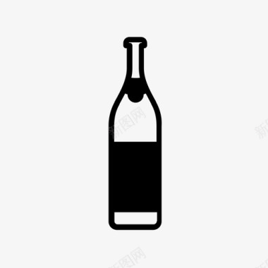 瓶子玻璃瓶玻璃酒瓶酒标香槟图标图标