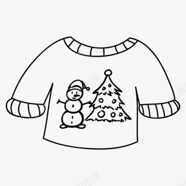 冬天的雪人毛衣圣诞毛衣假日图标图标