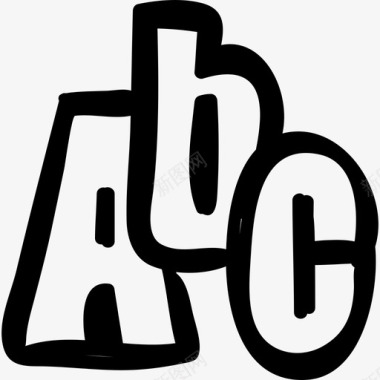 ABC手绘字母教育手绘教育图标图标