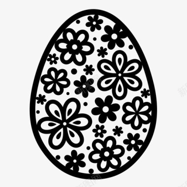 复活节彩蛋装饰鲜花图标图标