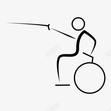 残疾人击剑残疾人残疾人剑术运动员图标图标