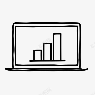 笔记本手绘稿子笔记本条形图分析设备图标图标
