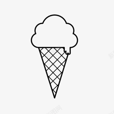 冰淇淋矢量图冰淇淋蛋卷甜点图标图标