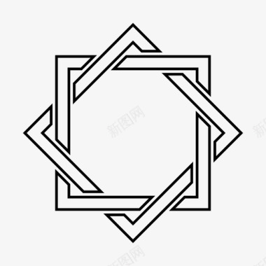 阿拉伯花纹装饰几何图标图标