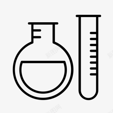 烧杯矢量图试管烧杯化学图标图标