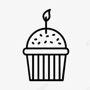 纸杯蛋糕面包店生日图标图标
