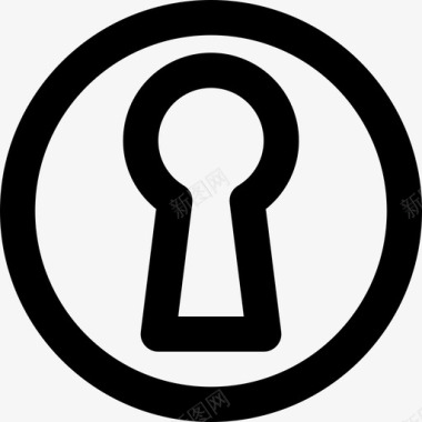 钥匙孔保护安全图标图标