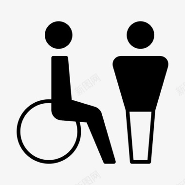 卫生间标志卫生间残疾人图标图标