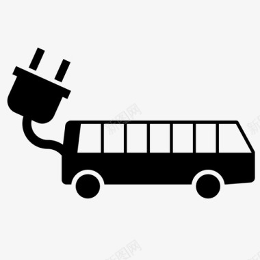电动巴士清洁能源环保图标图标