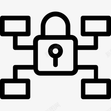 网络安全数字锁网络图标图标