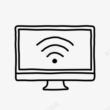 WiFi信号桌面无线信号设备手绘图标图标