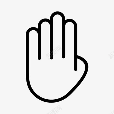 四个PNG高清手四个手掌手指帮助图标图标