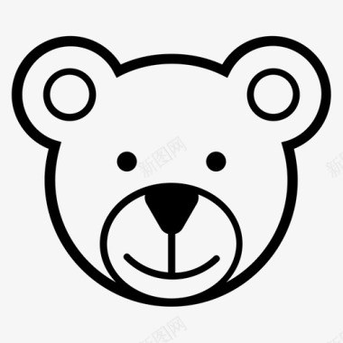 白熊熊动物熊脸图标图标