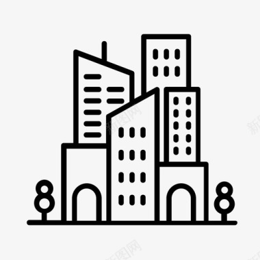 建筑与城市城市建筑郊区图标图标