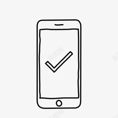 设备手绘iphone选中标记设备手绘图标图标