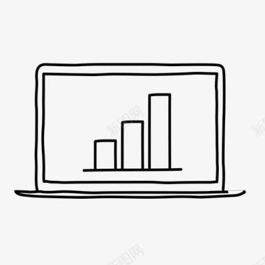 笔记本手绘笔记本电脑条形图笔记本条形图条形图图标图标