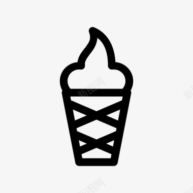 冰淇淋筒食物甜食图标图标