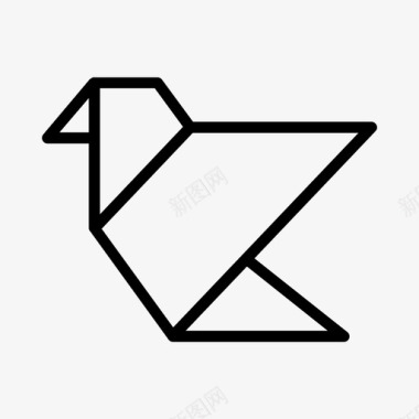 折纸鸟折纸图标图标
