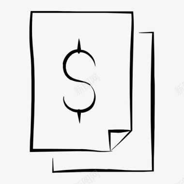 汇票财务手绘图标图标