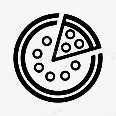 披萨快餐意大利香肠披萨图标图标