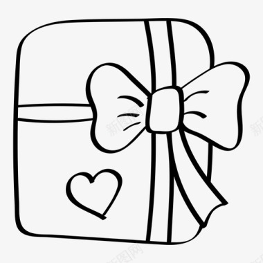 礼物手绘爱情图标图标