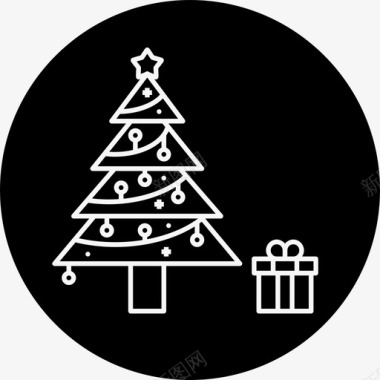 冬天松树圣诞树装饰松树图标图标